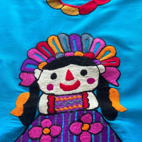 Medium traditional Mexican Blouse day of the dead Halloween - Picture 3 of 3